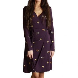Jessie Zhao Purple Floral Wrap Dress